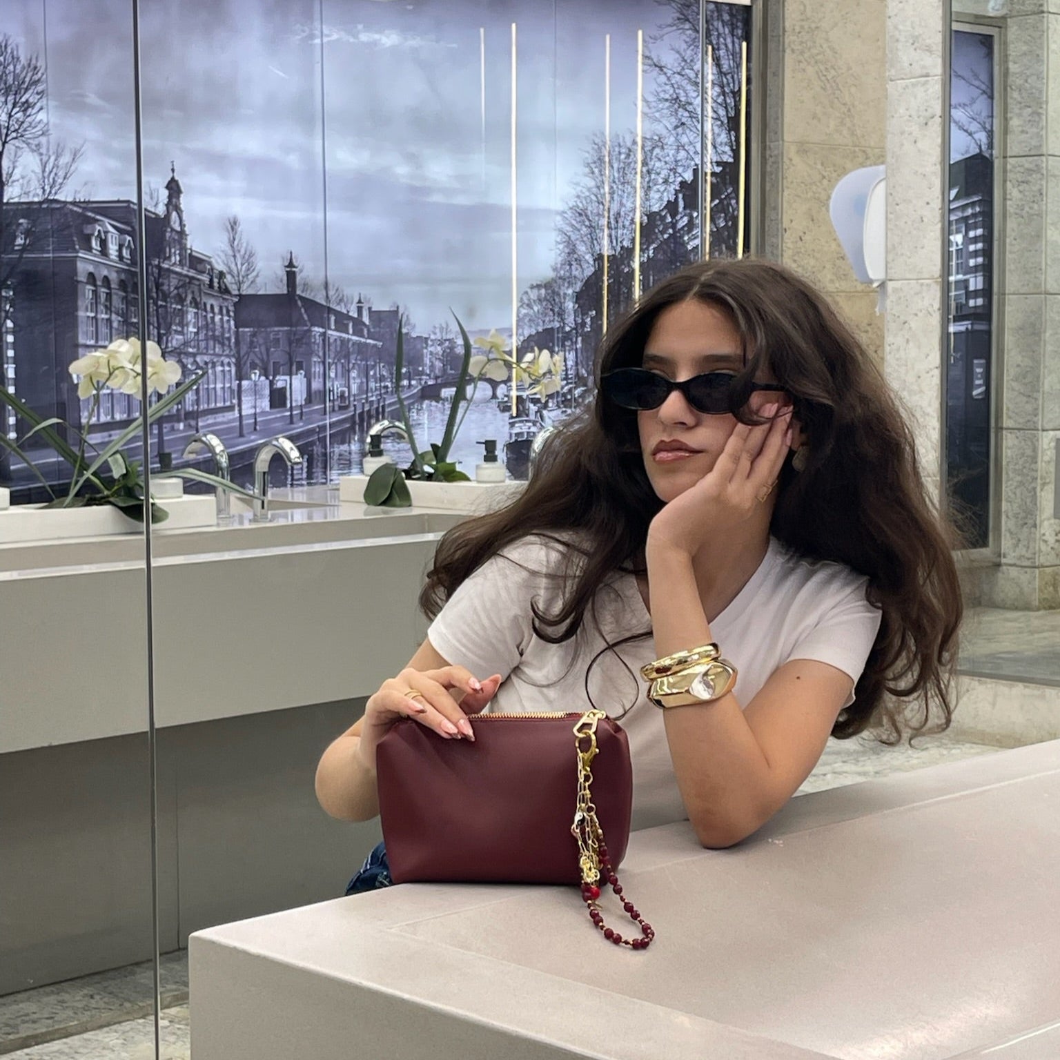 Burugndy Leather Pouch