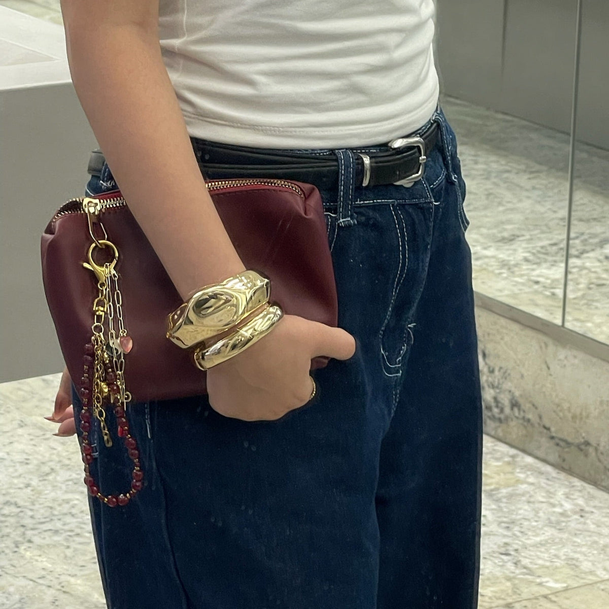 Burgundy Leather Pouch