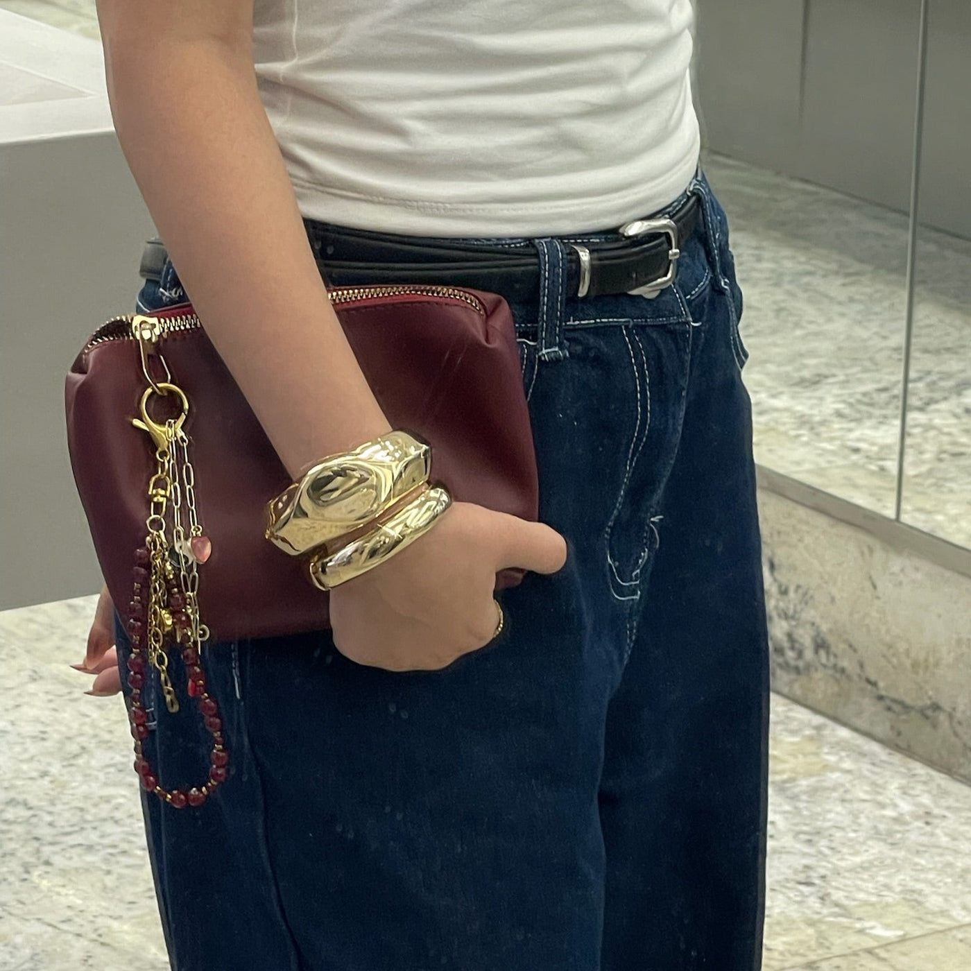 Burugndy Leather Pouch