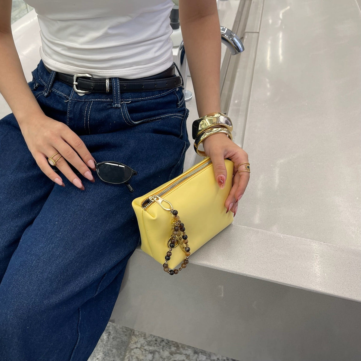 Yellow Leather Pouch